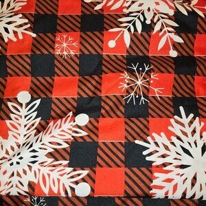 JSD Red Black Buffalo Plaid Snowflakes Twin Sheets Fitted and Flat Winter